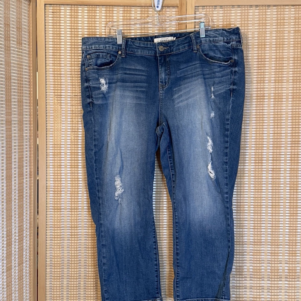 Torrid Jeans Womens‎ 22 Blue Distressed High Rise Skinny Jean Grunge Streetwear